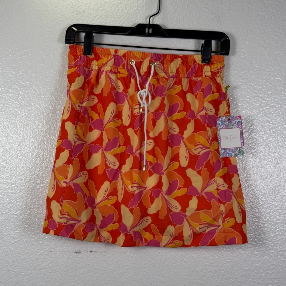 Stella Parker Sport Women's XS Floral Skort Orange Pink Moisture Wicking Pockets